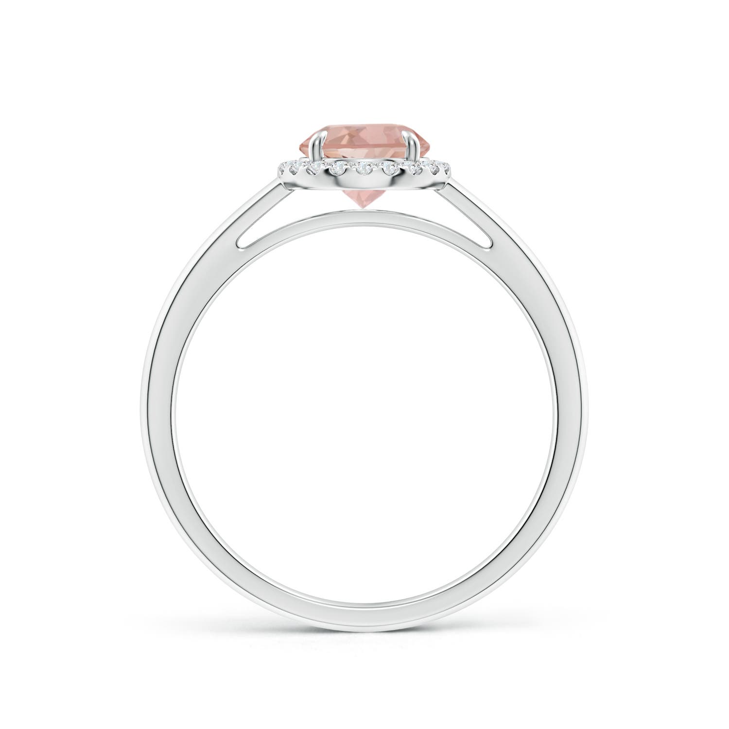 AAAA - Morganite / 0.8 CT / 14 KT White Gold