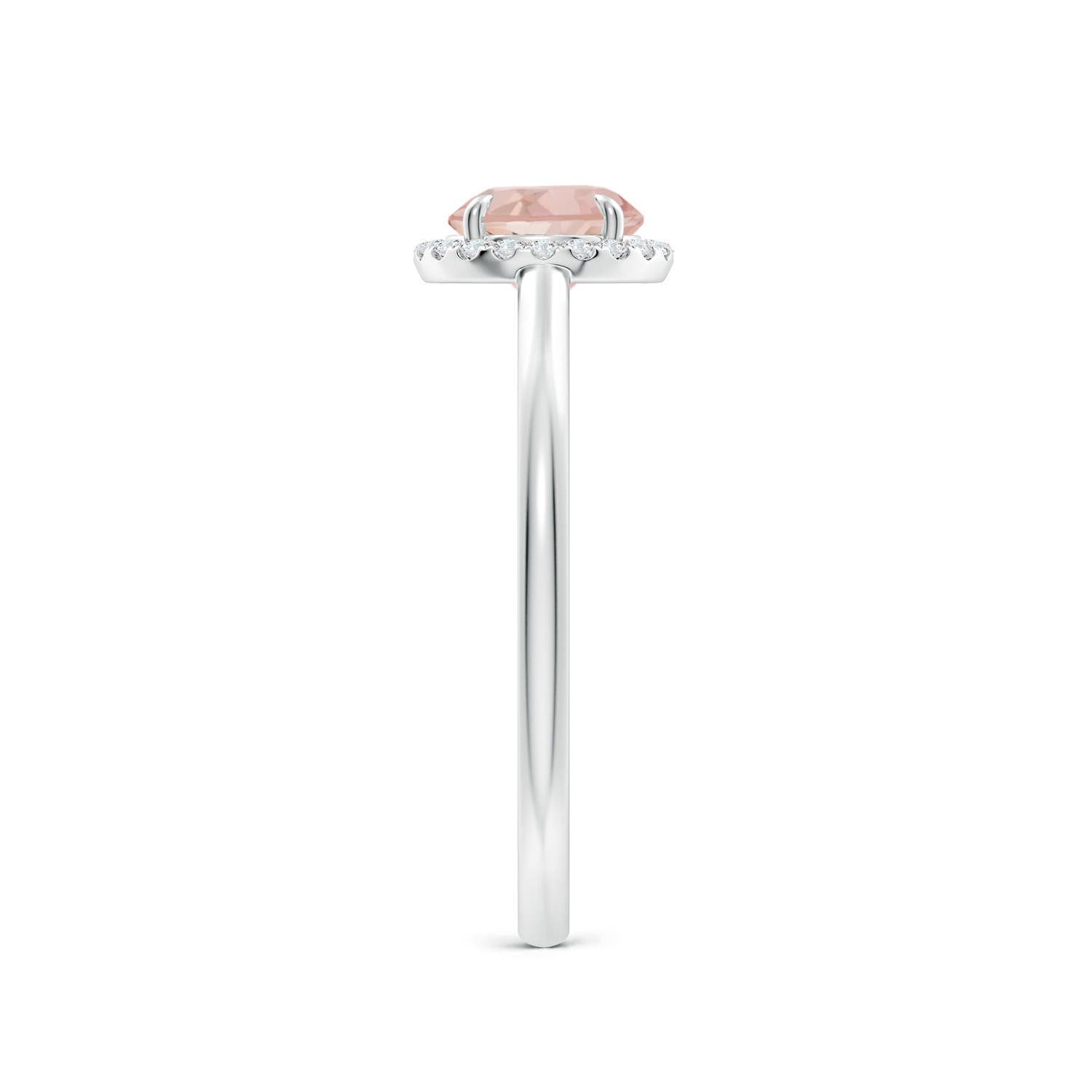 AAAA - Morganite / 0.8 CT / 14 KT White Gold