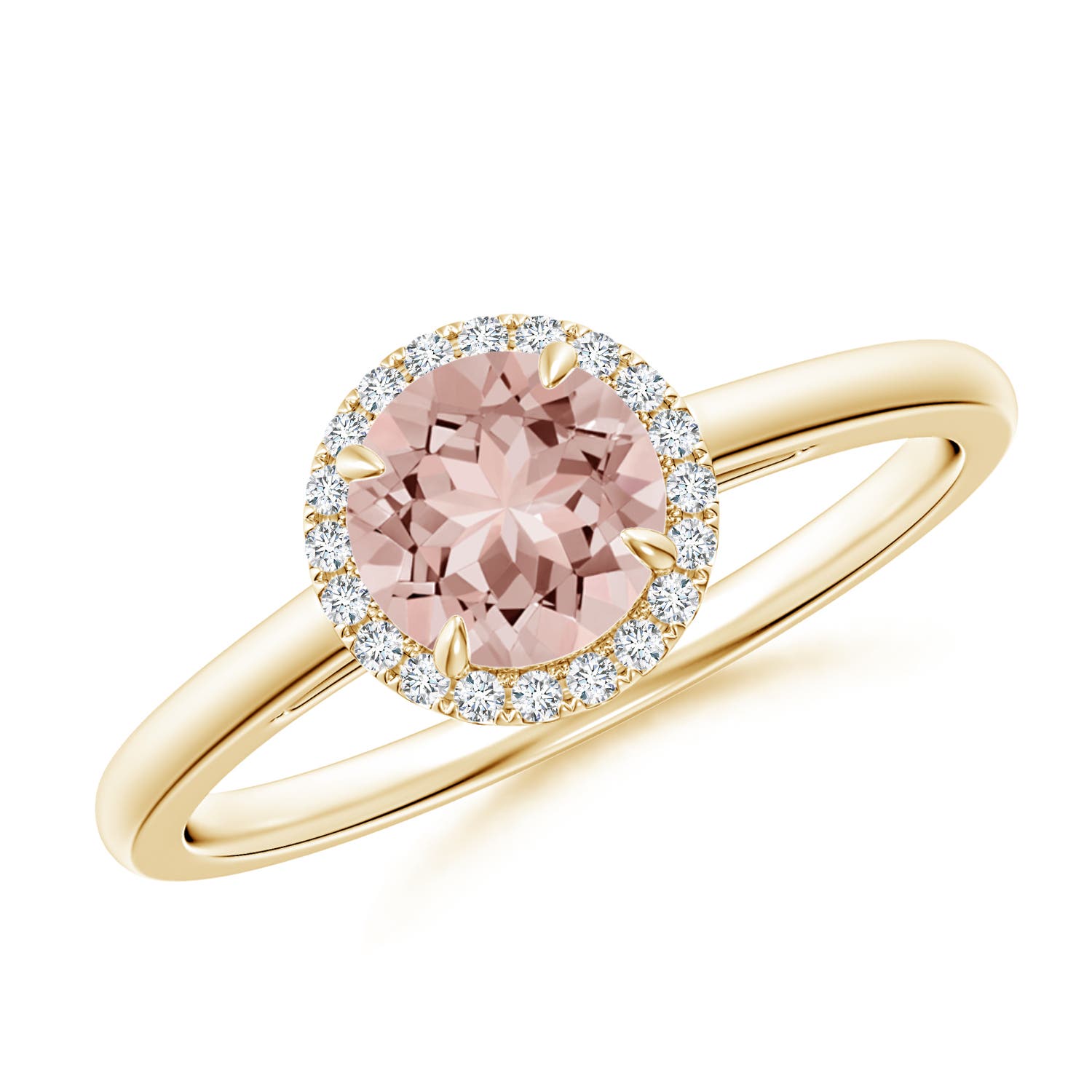 AAAA - Morganite / 0.8 CT / 14 KT Yellow Gold