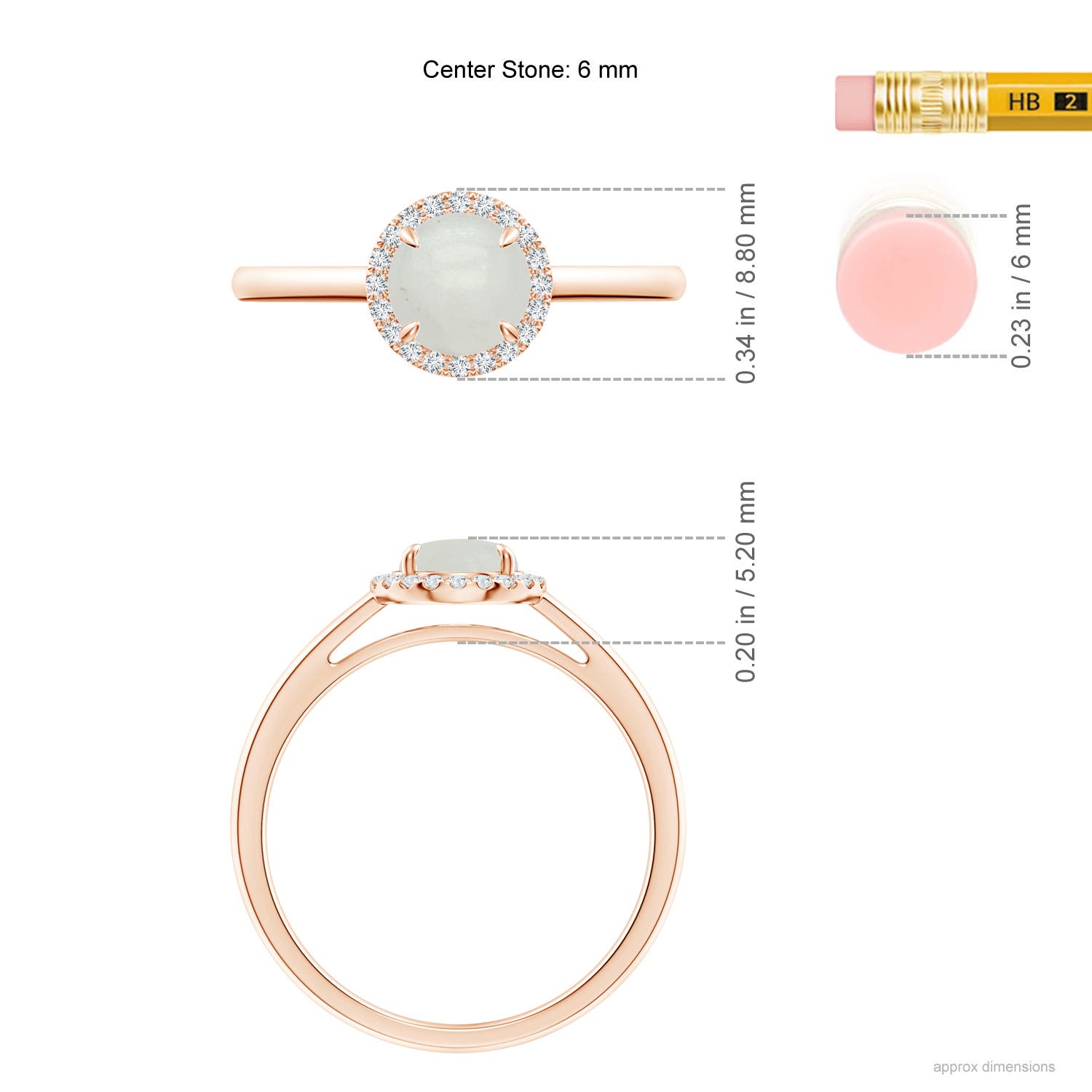 A - Moonstone / 0.9 CT / 14 KT Rose Gold