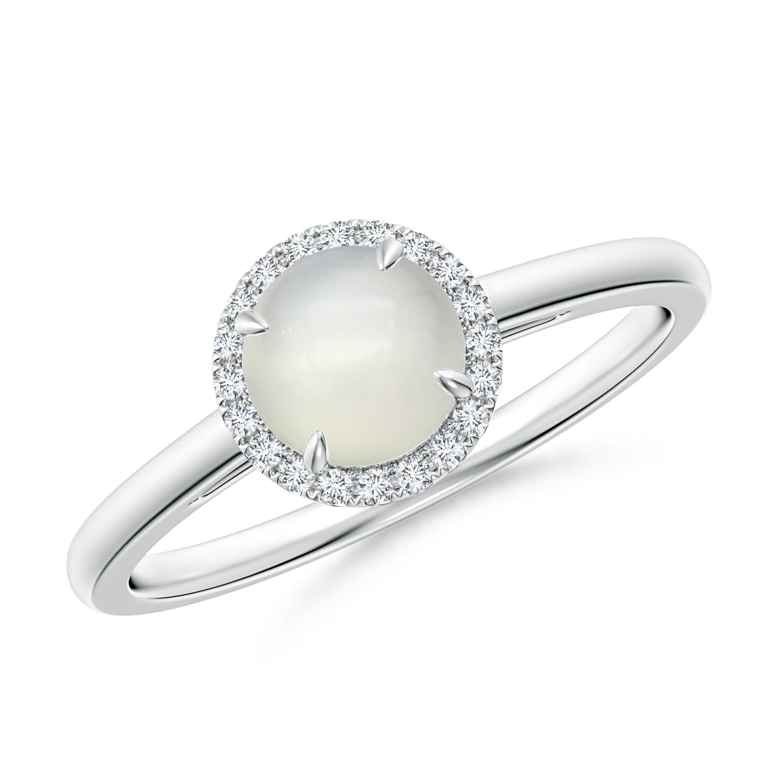 AAA - Moonstone / 0.9 CT / 14 KT White Gold