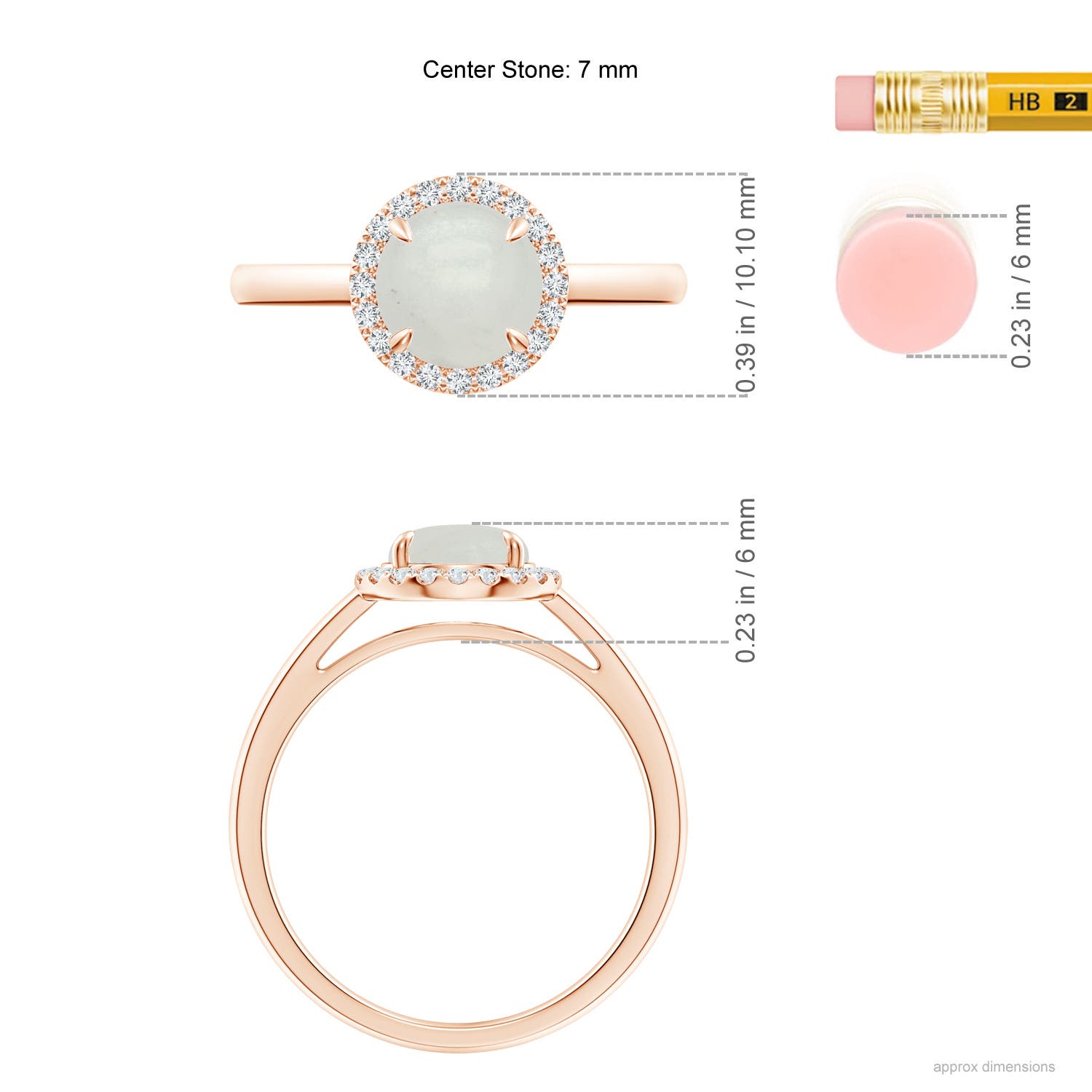 A - Moonstone / 1.37 CT / 14 KT Rose Gold