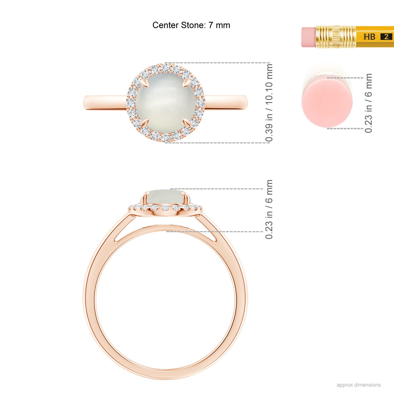 AAA - Moonstone / 1.37 CT / 14 KT Rose Gold