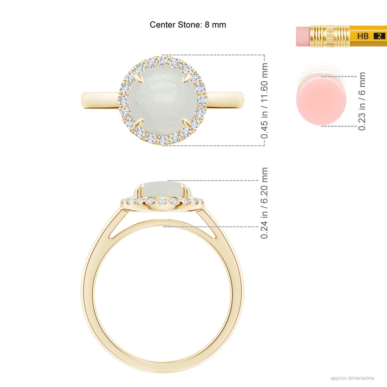 A - Moonstone / 2.06 CT / 14 KT Yellow Gold