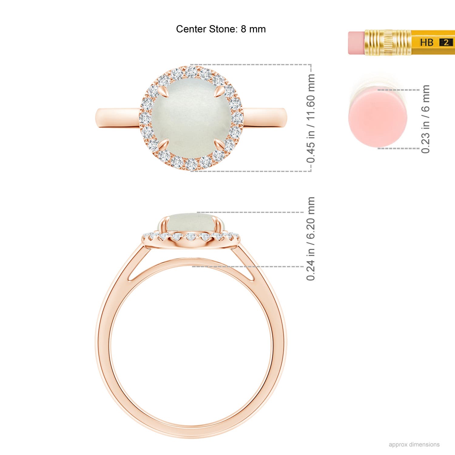 AA - Moonstone / 2.06 CT / 14 KT Rose Gold