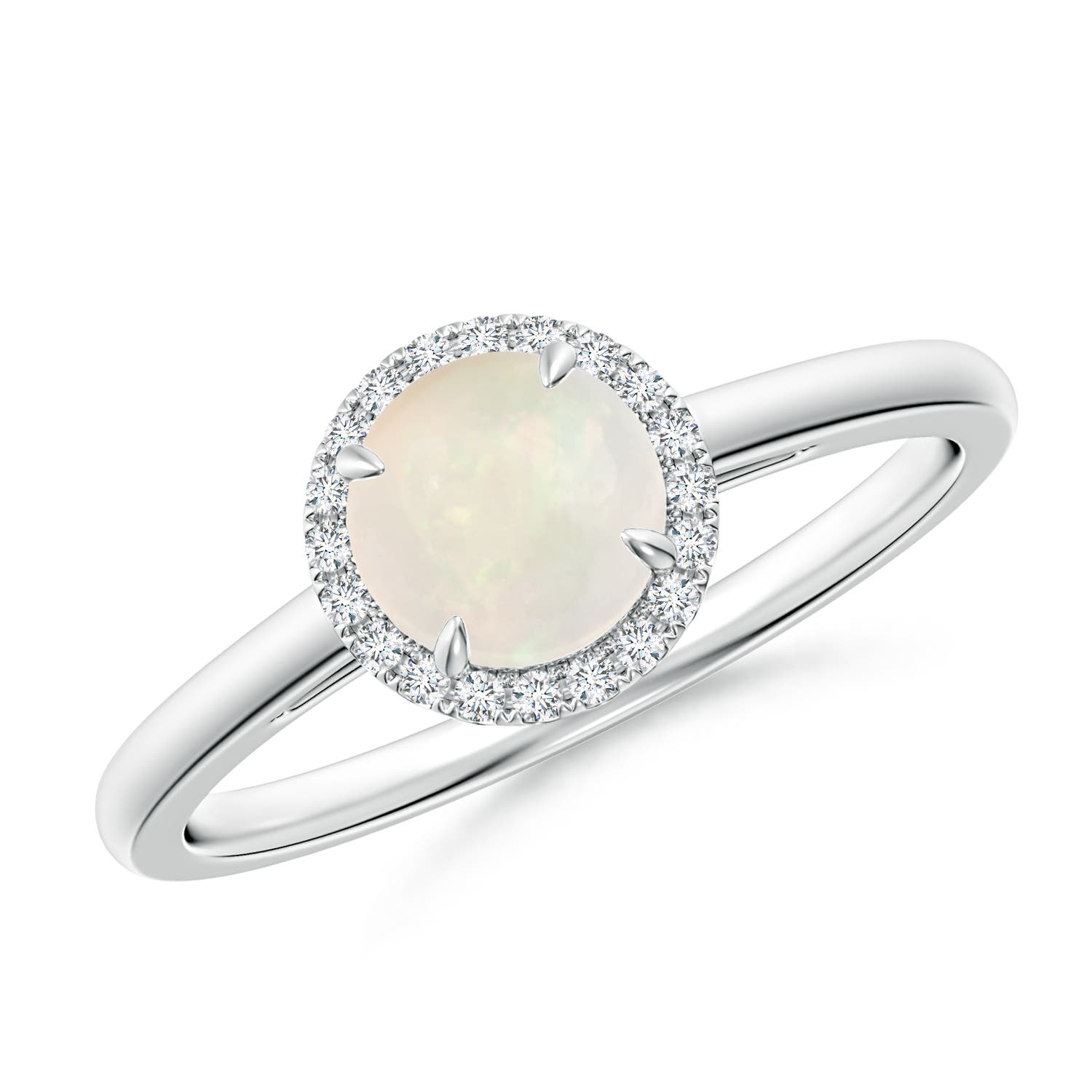 A - Opal / 0.6 CT / 14 KT White Gold