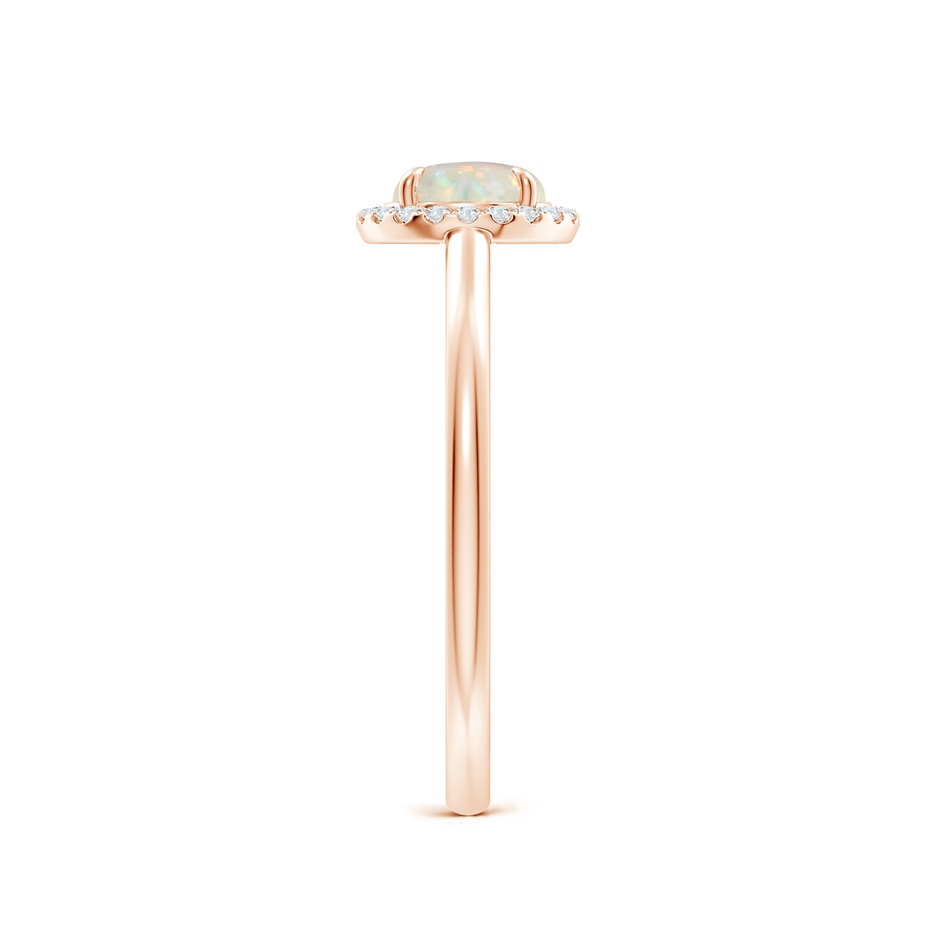 6mm AAA Round Opal Cathedral Ring with Diamond Halo in Rose Gold side-2
