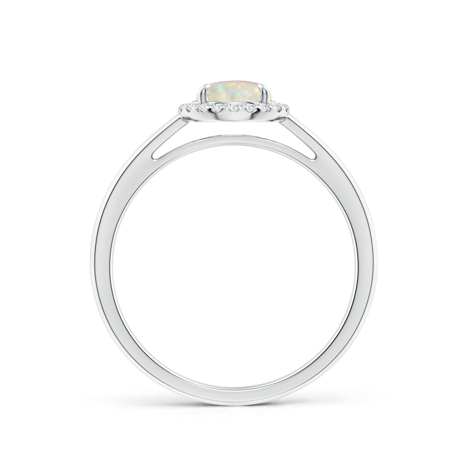 6mm AAA Round Opal Cathedral Ring with Diamond Halo in White Gold side-1