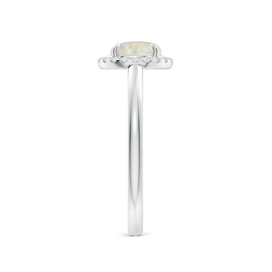 7mm AAA Round Opal Cathedral Ring with Diamond Halo in P950 Platinum side-2