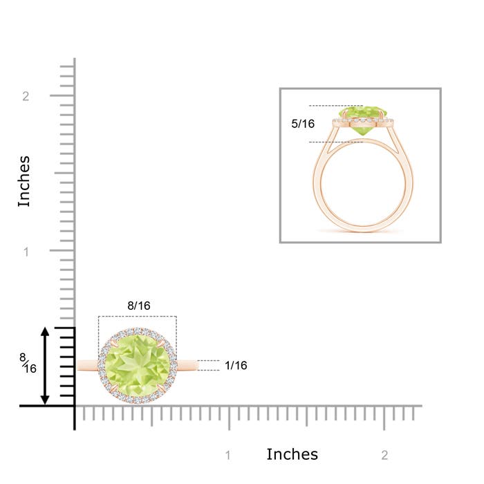 A - Peridot / 3.62 CT / 14 KT Rose Gold