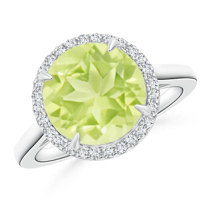 A - Peridot / 3.62 CT / 14 KT White Gold