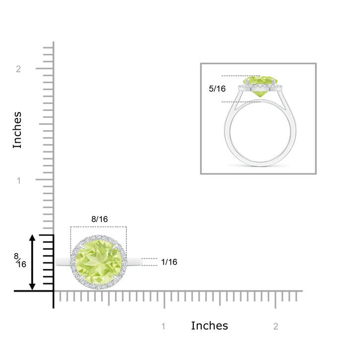 A - Peridot / 3.62 CT / 14 KT White Gold