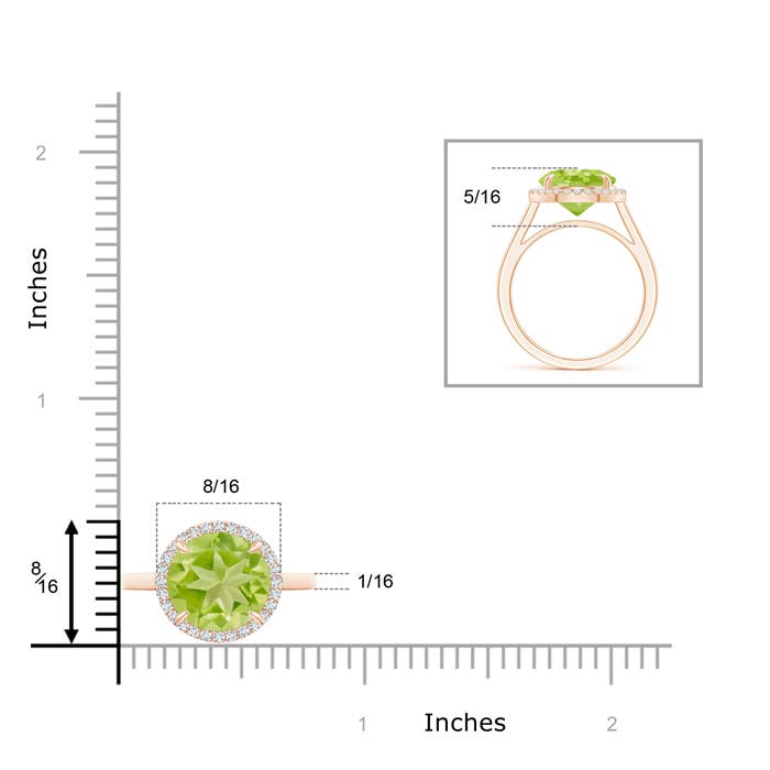 AA - Peridot / 3.62 CT / 14 KT Rose Gold