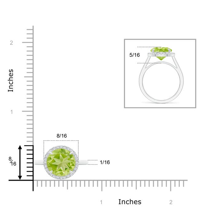 AA - Peridot / 3.62 CT / 14 KT White Gold