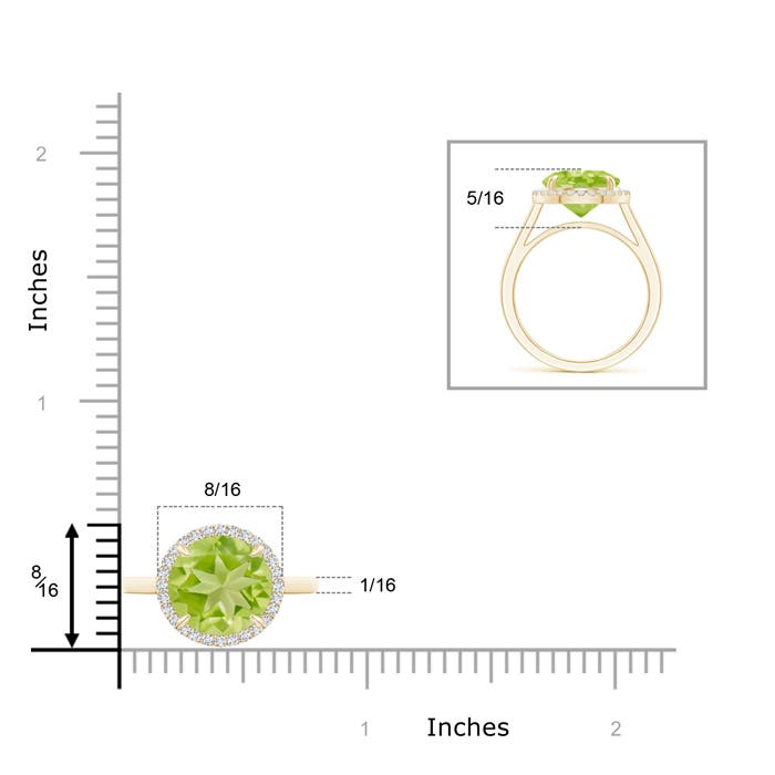 AA - Peridot / 3.62 CT / 14 KT Yellow Gold