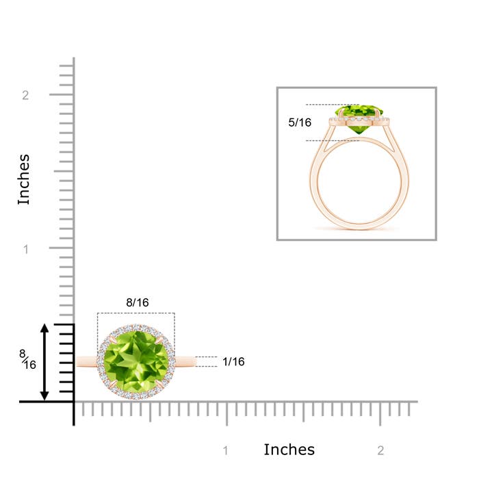 AAA - Peridot / 3.62 CT / 14 KT Rose Gold