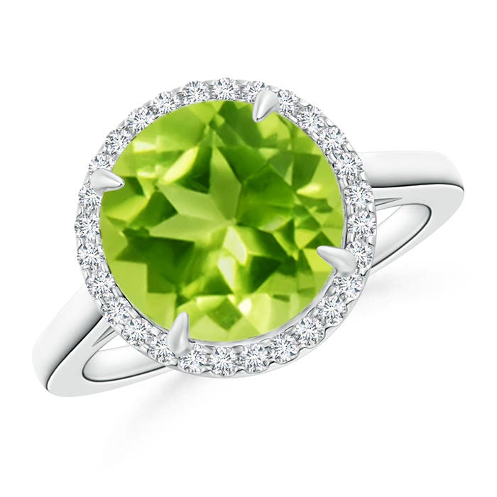 AAA - Peridot / 3.62 CT / 14 KT White Gold