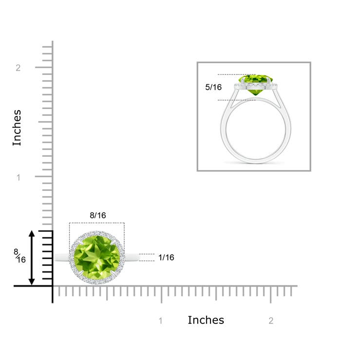 AAA - Peridot / 3.62 CT / 14 KT White Gold