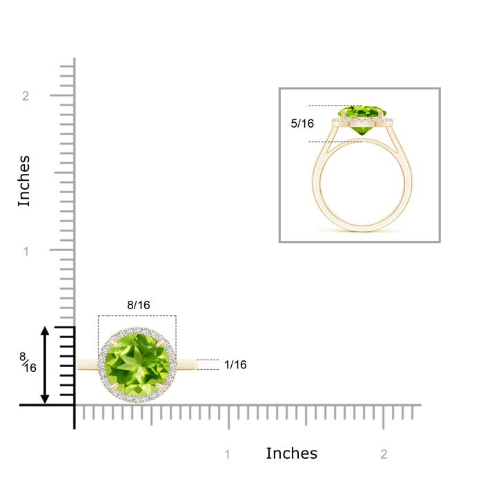 AAA - Peridot / 3.62 CT / 14 KT Yellow Gold