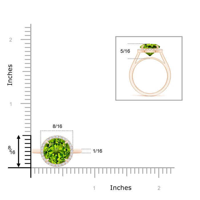 AAAA - Peridot / 3.62 CT / 14 KT Rose Gold