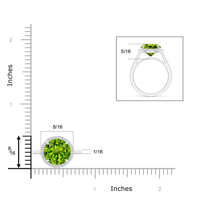 AAAA - Peridot / 3.62 CT / 14 KT White Gold