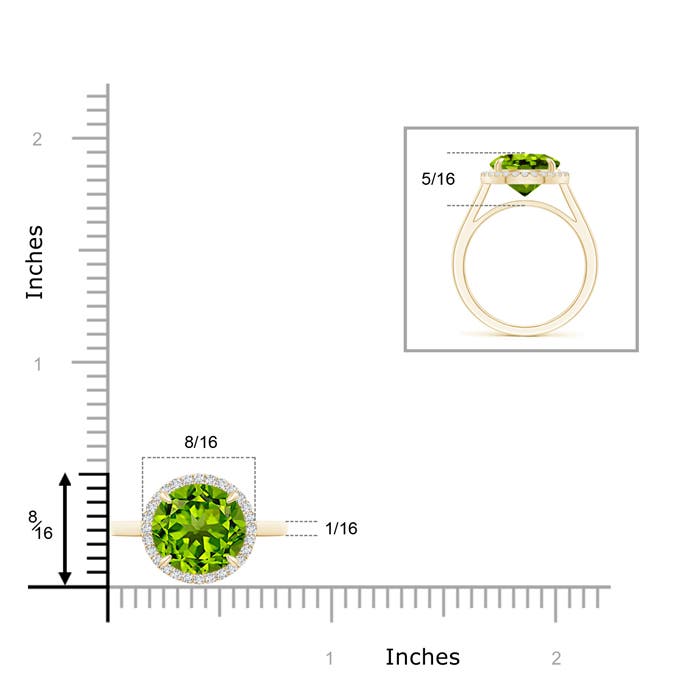 AAAA - Peridot / 3.62 CT / 14 KT Yellow Gold