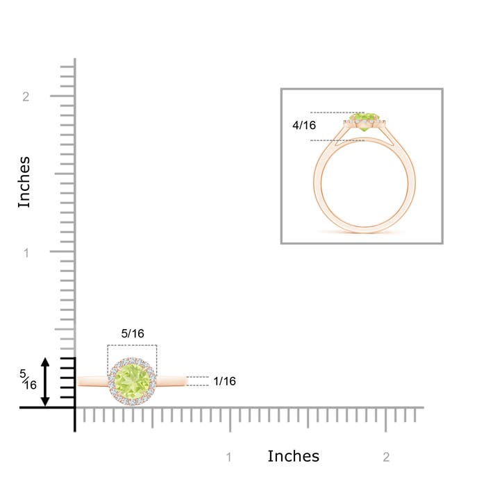 A - Peridot / 1.05 CT / 14 KT Rose Gold