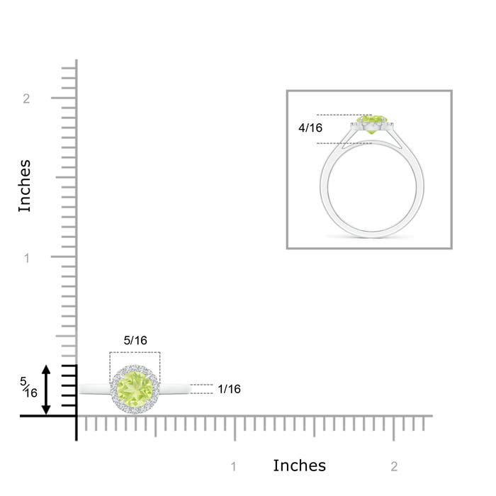 A - Peridot / 1.05 CT / 14 KT White Gold