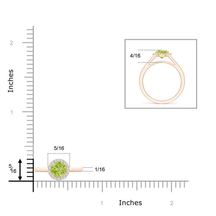 AA - Peridot / 1.05 CT / 14 KT Rose Gold