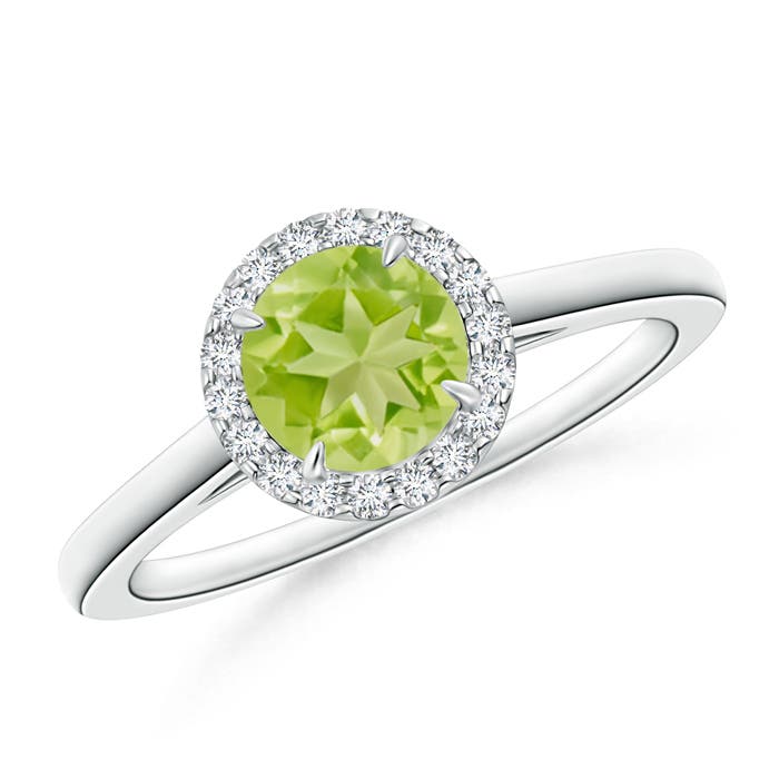 AA - Peridot / 1.05 CT / 14 KT White Gold