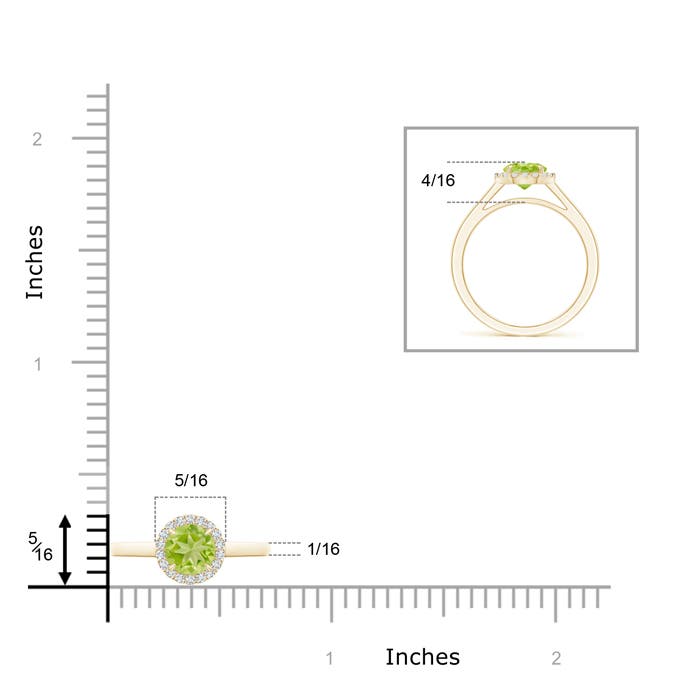 AA - Peridot / 1.05 CT / 14 KT Yellow Gold