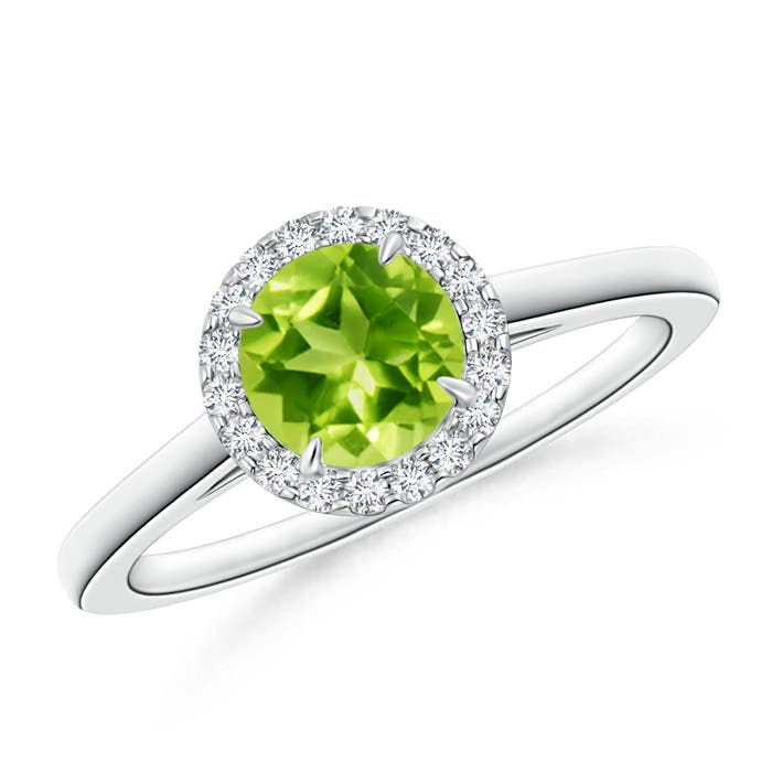 AAA - Peridot / 1.05 CT / 14 KT White Gold