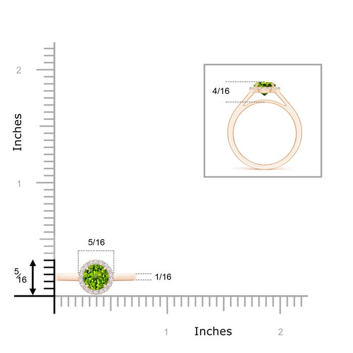 AAAA - Peridot / 1.05 CT / 14 KT Rose Gold