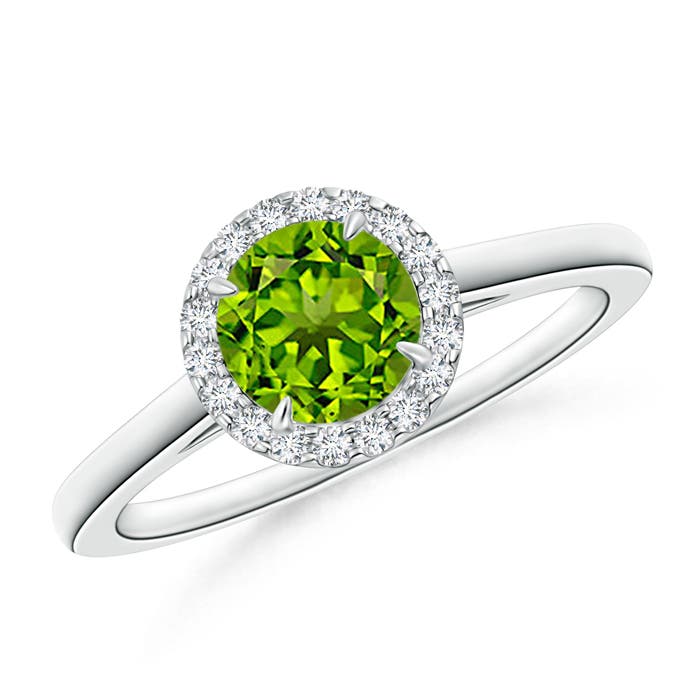 AAAA - Peridot / 1.05 CT / 14 KT White Gold