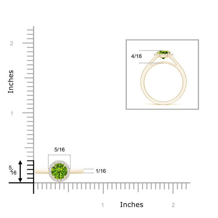 AAAA - Peridot / 1.05 CT / 14 KT Yellow Gold