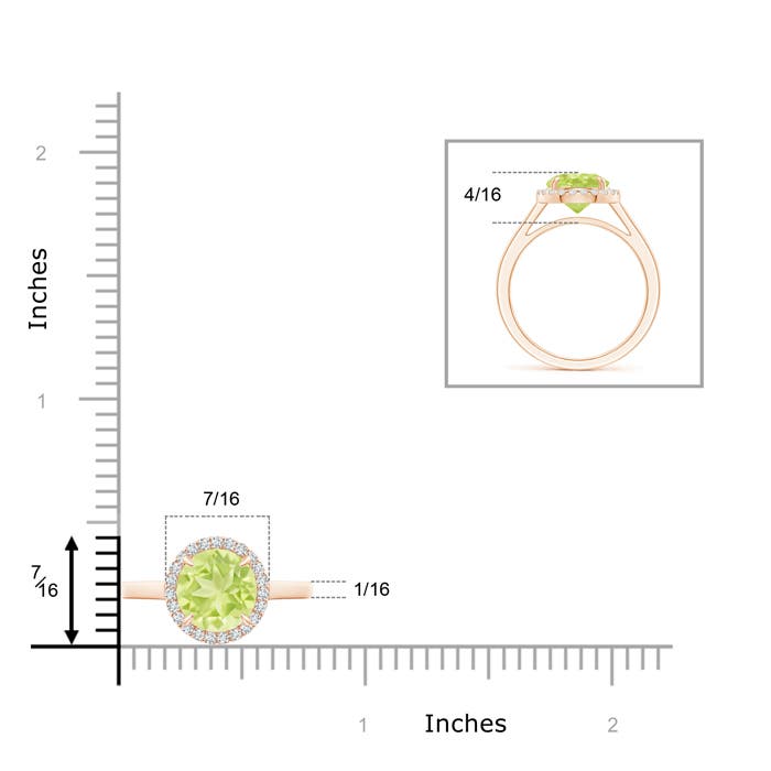 A - Peridot / 2.16 CT / 14 KT Rose Gold