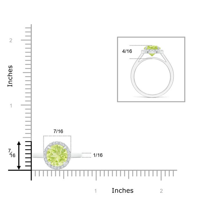 A - Peridot / 2.16 CT / 14 KT White Gold