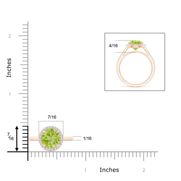 AA - Peridot / 2.16 CT / 14 KT Rose Gold