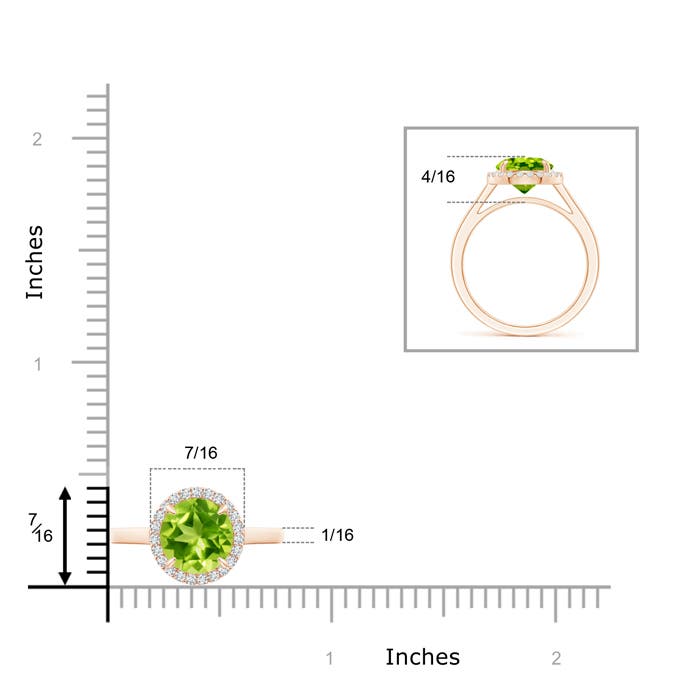 AAA - Peridot / 2.16 CT / 14 KT Rose Gold