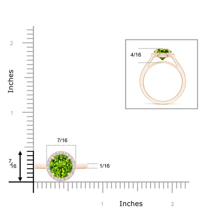 AAAA - Peridot / 2.16 CT / 14 KT Rose Gold