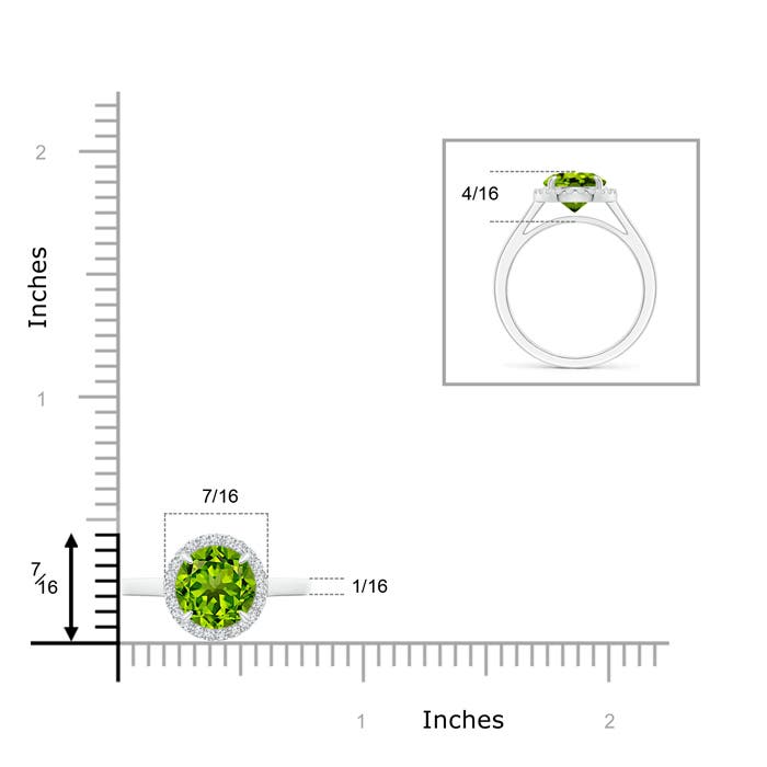 AAAA - Peridot / 2.16 CT / 14 KT White Gold