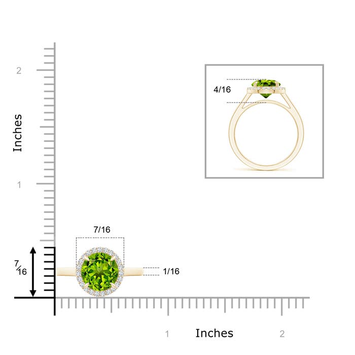 AAAA - Peridot / 2.16 CT / 14 KT Yellow Gold