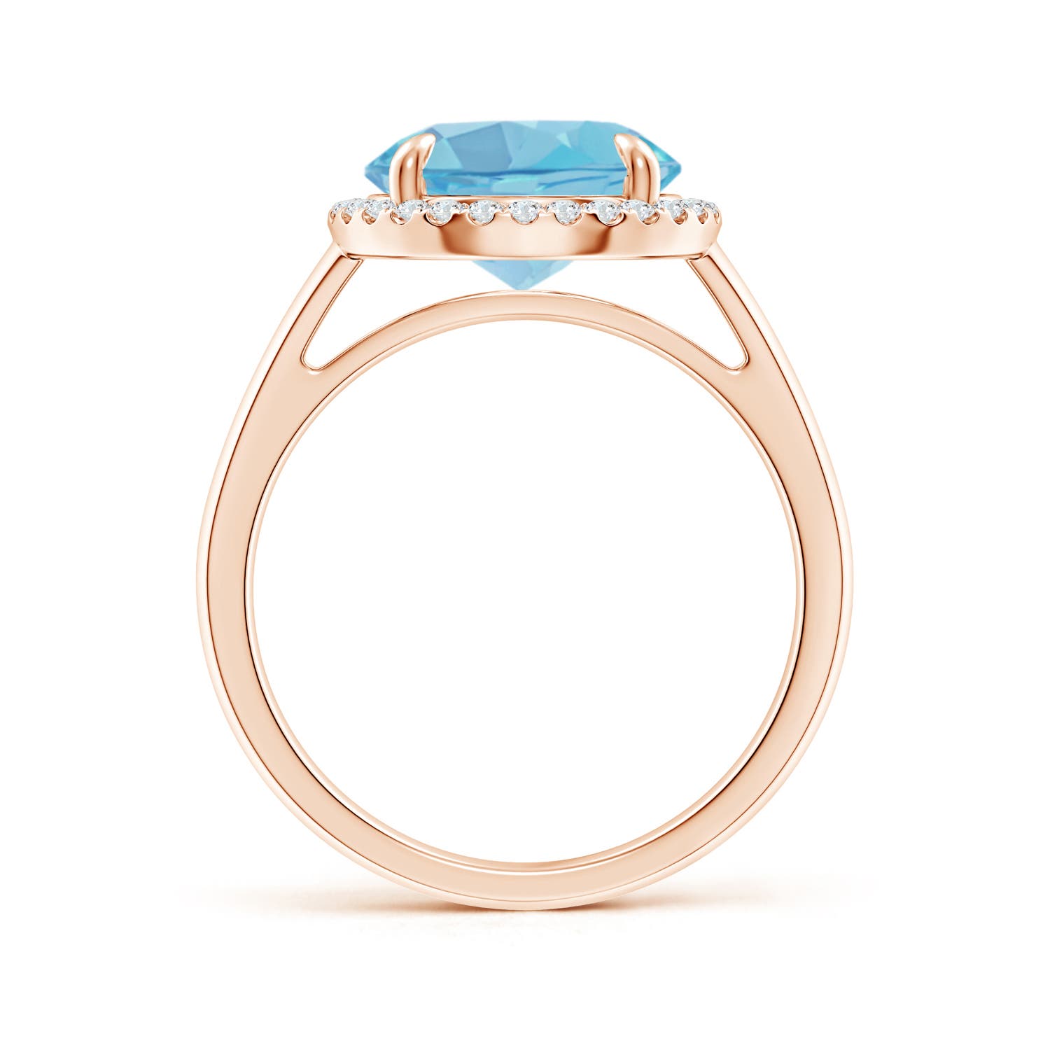 A - Swiss Blue Topaz / 4.37 CT / 14 KT Rose Gold