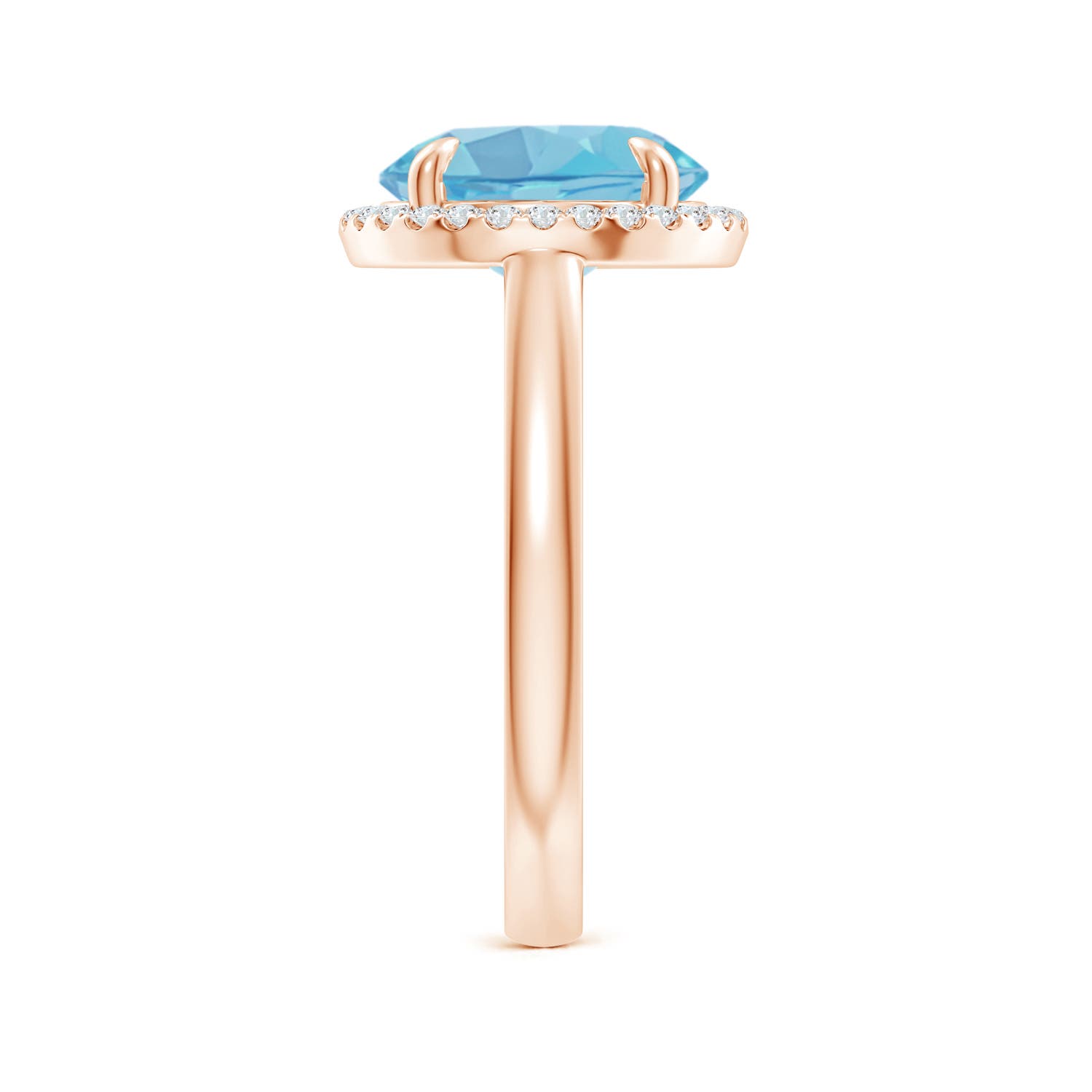 A - Swiss Blue Topaz / 4.37 CT / 14 KT Rose Gold