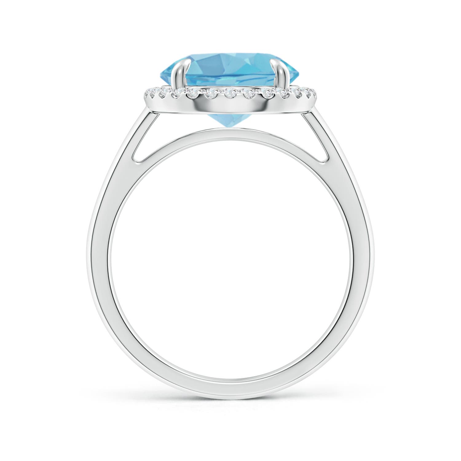 A - Swiss Blue Topaz / 4.37 CT / 14 KT White Gold