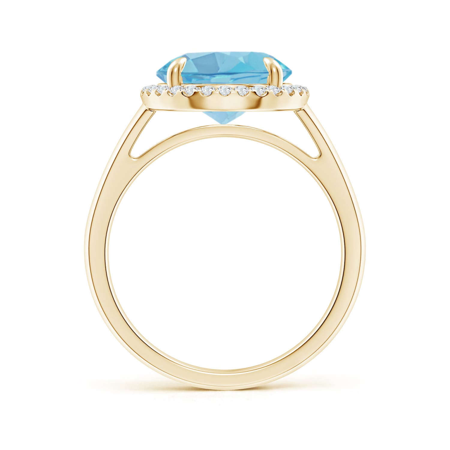 A - Swiss Blue Topaz / 4.37 CT / 14 KT Yellow Gold