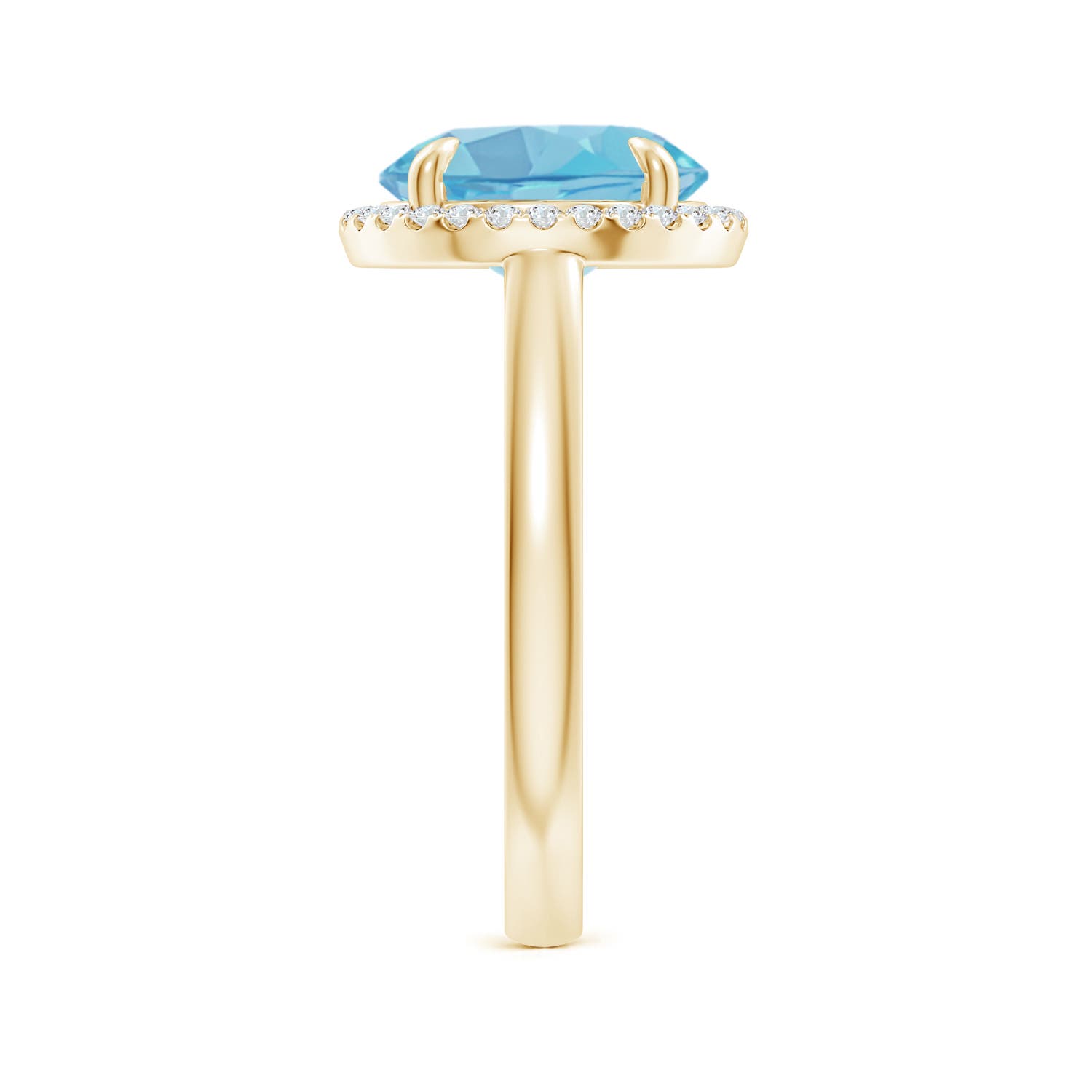 A - Swiss Blue Topaz / 4.37 CT / 14 KT Yellow Gold