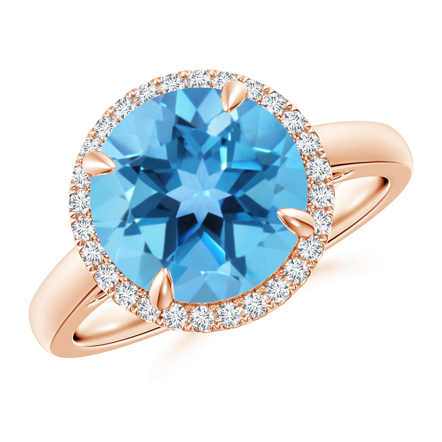 AA - Swiss Blue Topaz / 4.37 CT / 14 KT Rose Gold