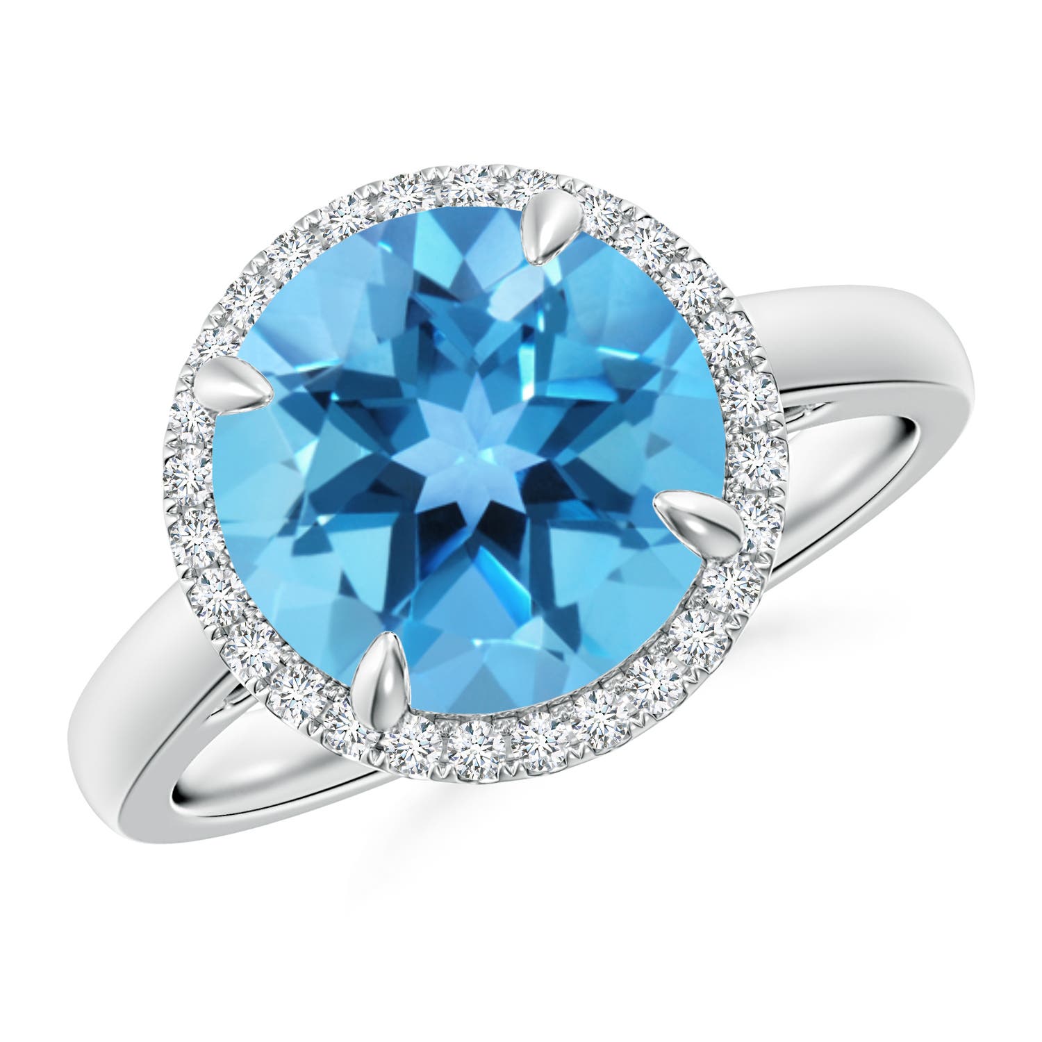 AA - Swiss Blue Topaz / 4.37 CT / 14 KT White Gold