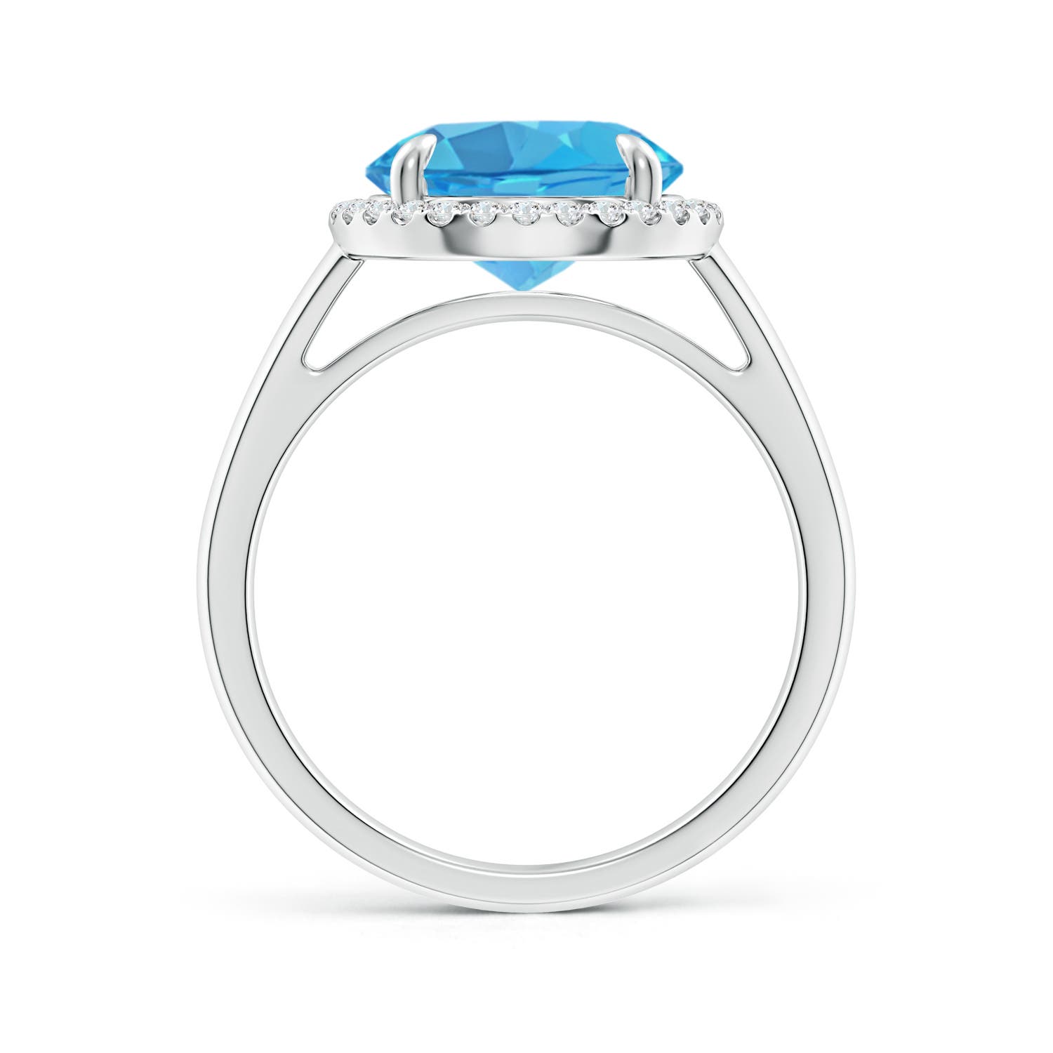 AA - Swiss Blue Topaz / 4.37 CT / 14 KT White Gold